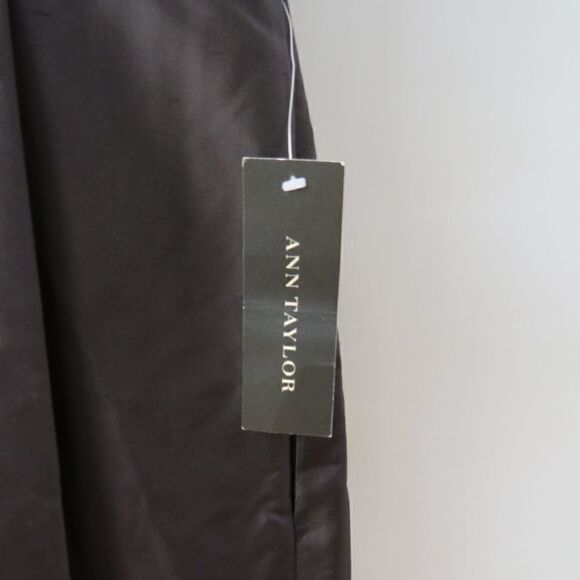 Ann Taylor Dress Womens 8 Minimalist Classic Black Day A-Line Silk Knee Length - Picture 7 of 16